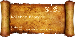 Walther Benedek névjegykártya