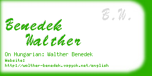 benedek walther business card